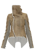 Rick Owens Asymmetric Shearling-Detailed Jacket