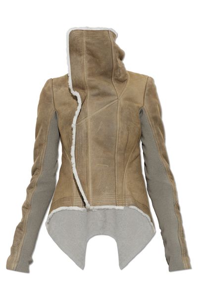 Rick Owens Asymmetric Shearling-Detailed Jacket