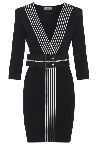 Elisabetta Franchi Striped Bands Knit Dress