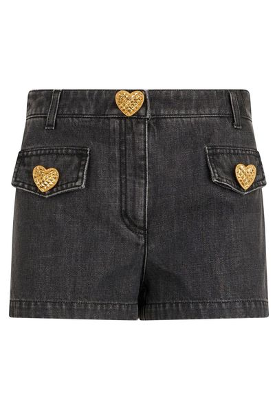 Moschino Heart-Button High-Waist Shorts