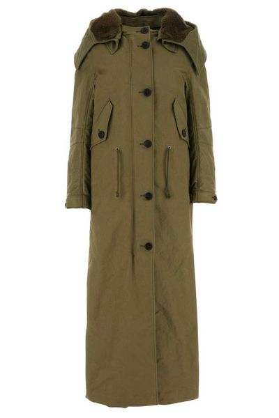 Prada Button-Up Drawstring Long Coat