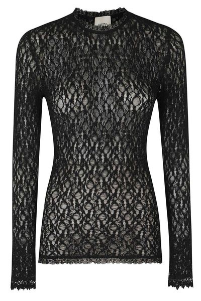 Isabel Marant Brany Lace Detailed Long-Sleeve Top