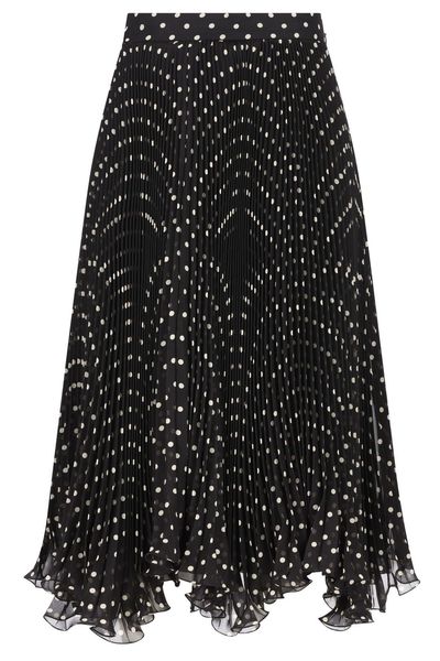Valentino Asymmetric Polka-Dot Print Skirt
