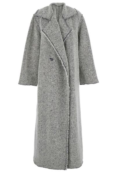 Alberta Ferretti Herringbone Bouclé Coat