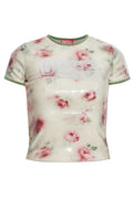 Diesel T-Unkyel Sequinned Skinny Floral Print Jersey Top