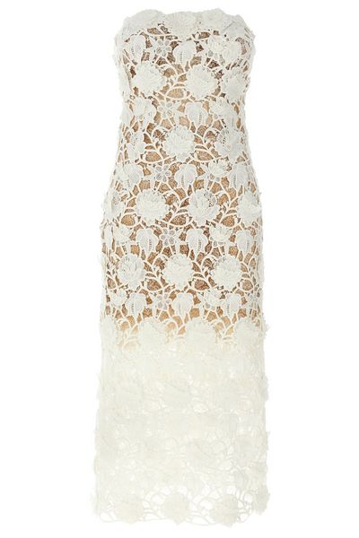 Ermanno Scervino Macrame Lace Sleeveless Midi Dress