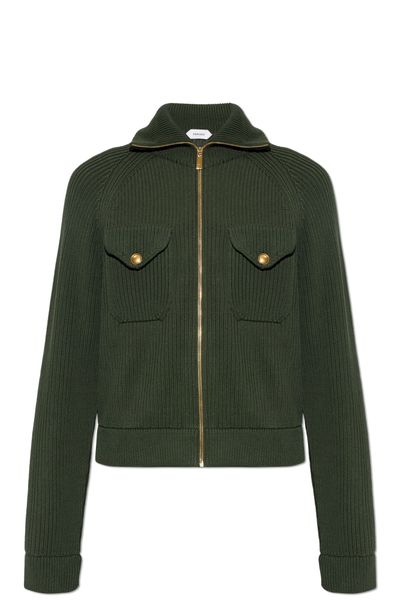 Versace Zip-Up Ribbed Cardigan