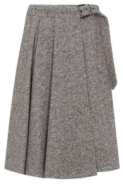 Brunello Cucinelli Belted Pleated Midi Skirt