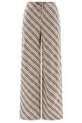 Burberry Checked Wide-Leg Drawstring Trousers