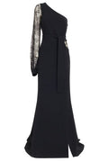 Elie Saab Lace Detailed One-Shoulder Dress