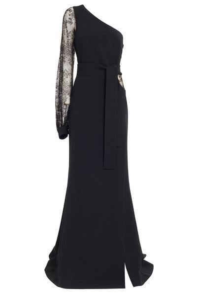 Elie Saab Lace Detailed One-Shoulder Dress