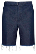 Lanvin Mid-Rise Frayed Denim Shorts