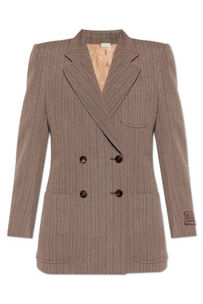Gucci Herringbone Double Breasted Blazer