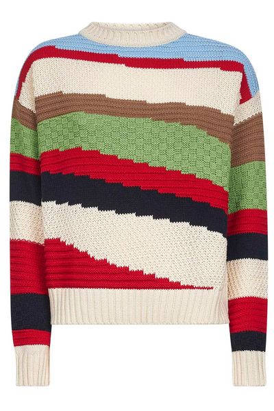 Weekend Max Mara Polo Color-Block Intarsia Knitted Jumper