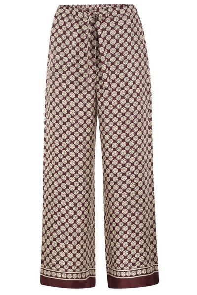 'S Max Mara Printed Twill Wide Leg Trousers