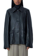 Totême Button-Up Leather Jacket