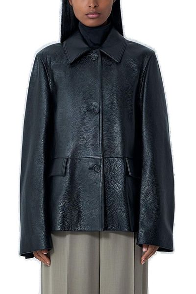 Totême Button-Up Leather Jacket