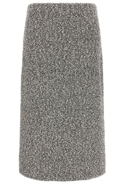 Tory Burch Elastic Waistband Tweed Midi Skirt