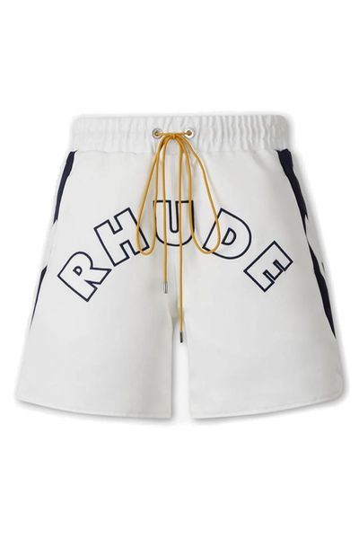 Rhude Logo Printed Drawstring Lightning Shortrs