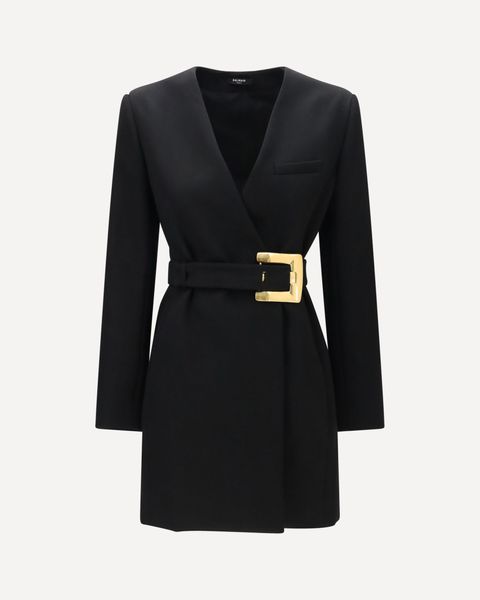 Balmain Belted Grain De Poudre Blazer