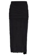 Valentino Draped Lace-Trim Skirt
