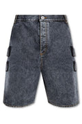 Balmain Distressed Denim Shorts