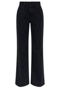 Balmain Diamond-Stitch Wide-Leg Jeans