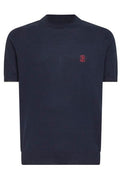 Brunello Cucinelli Mock-Neck Short Sleeved Knitted Jumper