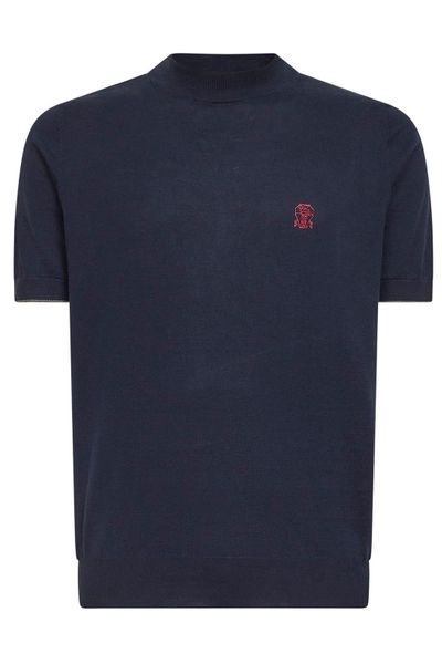 Brunello Cucinelli Mock-Neck Short Sleeved Knitted Jumper