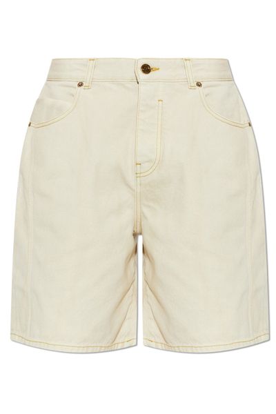 Balmain Faded Denim Bermuda Shorts