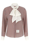 Thom Browne Striped Detachable-Collar Shirt