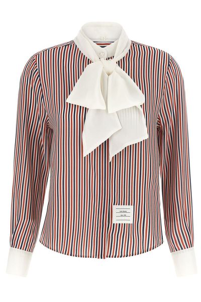 Thom Browne Striped Detachable-Collar Shirt