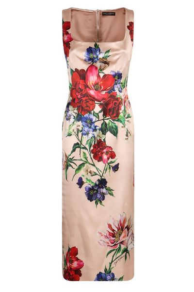 Dolce & Gabbana Floral Printed Sleeveless Midi Dress