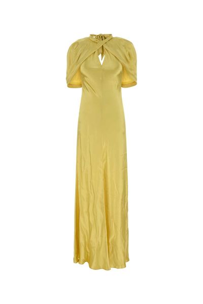 Alberta Ferretti Cape-Detail Long Dress
