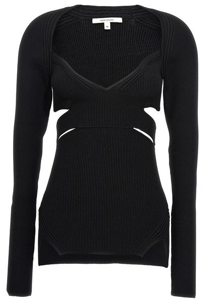 Nensi Dojaka Cut-Out Ribbed Knit Top