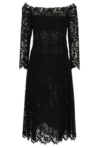 Fendi Off-Shoulder Bustier Laced Midi dress