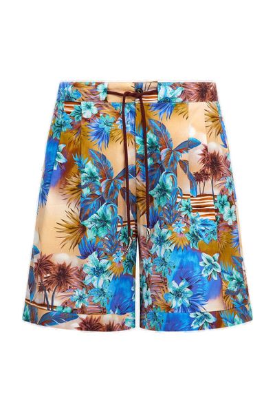 Roberto Cavalli Hawaii Print Bermuda Shorts