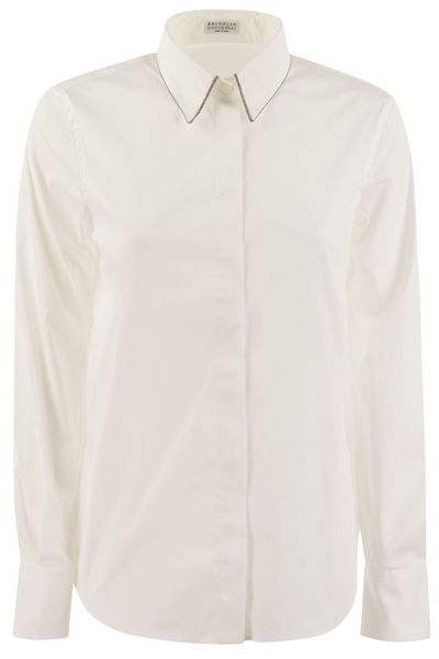 Brunello Cucinelli Monili-Embellished Long-Sleeved Shirt