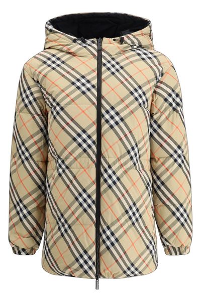 Burberry Checked Hooded Reversible Down Jacket