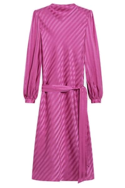 Valentino Striped Belted Jacquard Dress
