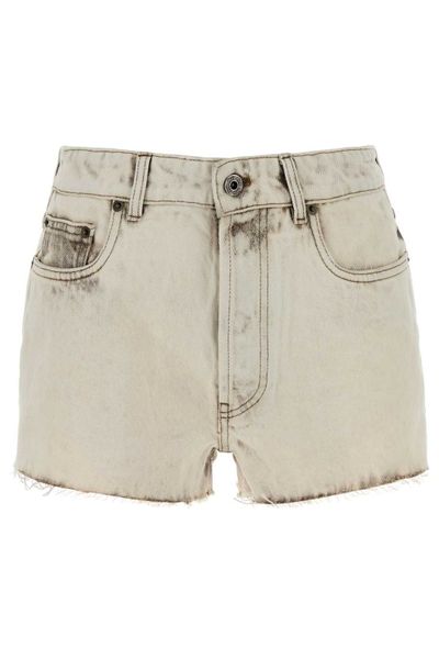 Miu Miu Logo-Detailed Denim Shorts