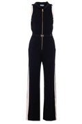 Elisabetta Franchi Belted Waist Hooded Knit Sleeveless Jumpsuit