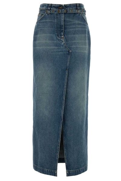 Dries Van Noten Front-Slit Denim Skirt
