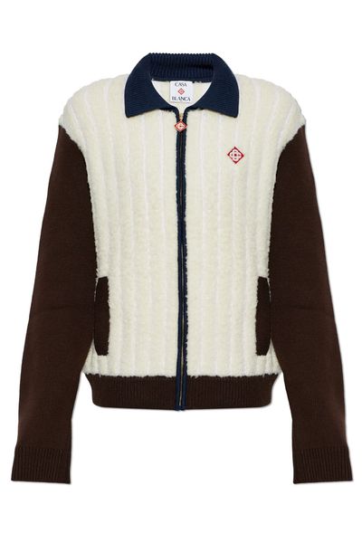 Casablanca Textured Zip-Up Cardigan