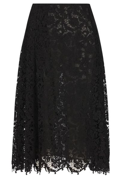 Fendi Flared Lace Detailed Midi Skirt