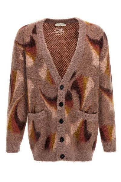Etro Button-Up Jacquard Knitted Cardigan