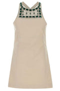 Miu Miu Embellished Cross-Back Mini Dress