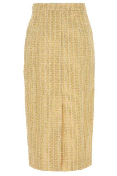 Alessandra Rich Sequin Tweed Midi Skirt