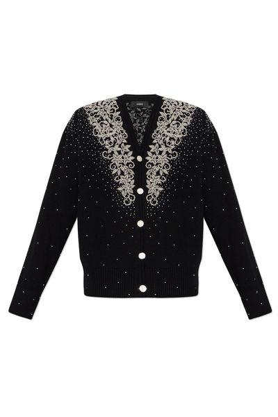 Amiri Beaded Floral Cardigan