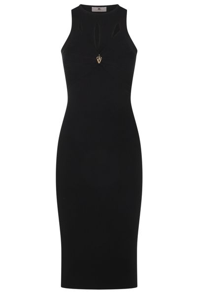Elisabetta Franchi Cut-Out Ribbed Knit Dress